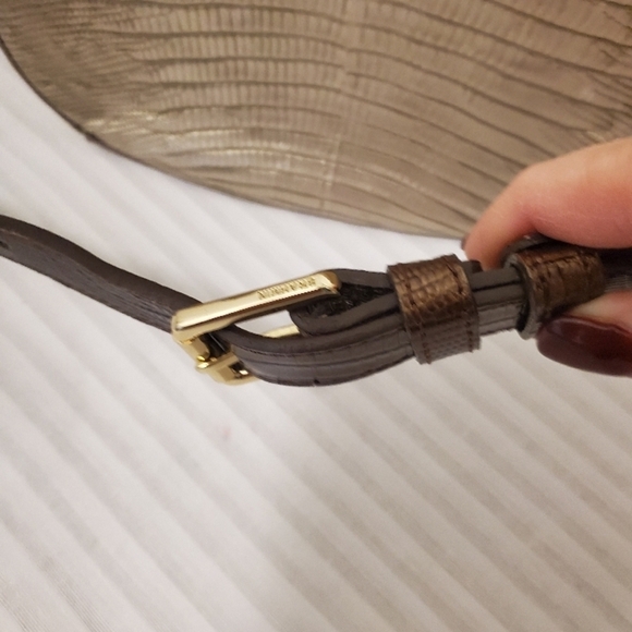 Brahmin Sonny Croc Print Leather Crossbody, Classic w/goldtone hardware - Picture 6 of 15